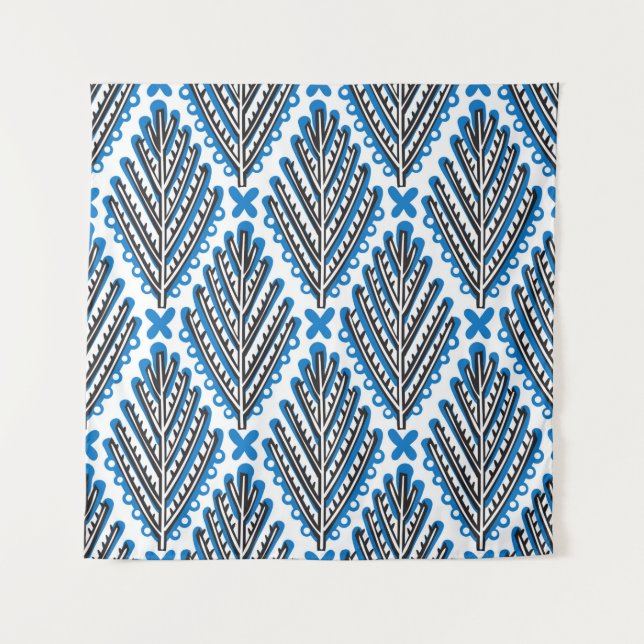 Tenture Motif d'art populaire sans couture scandinave avec (Devant)