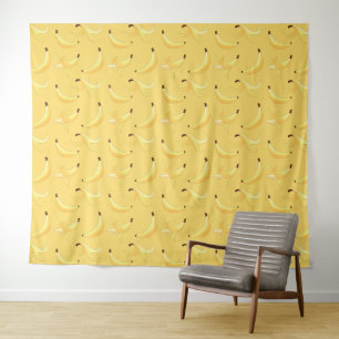 Tenture Motif de banane jaune rétro drôle éditable pour fê