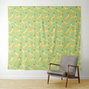 Tenture Motif de banane jaune rétro drôle éditable pour fê