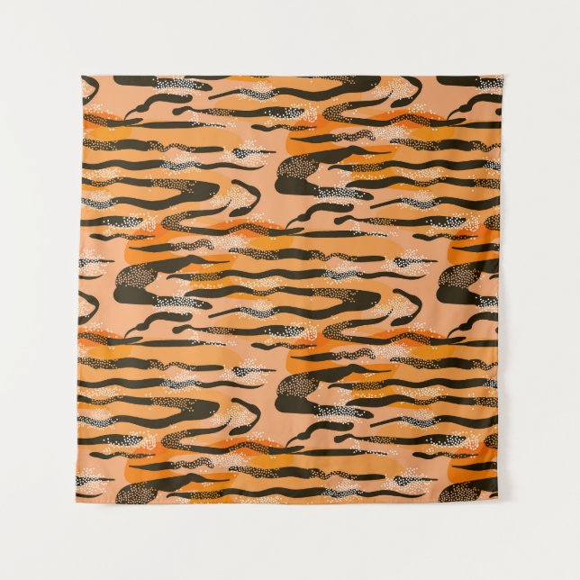 Tenture Motif de bande de tigre de pêche (Devant)