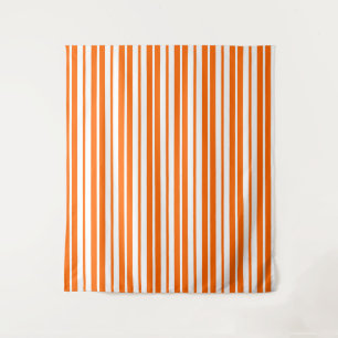Tenture Motif de bandes verticales blanches orange