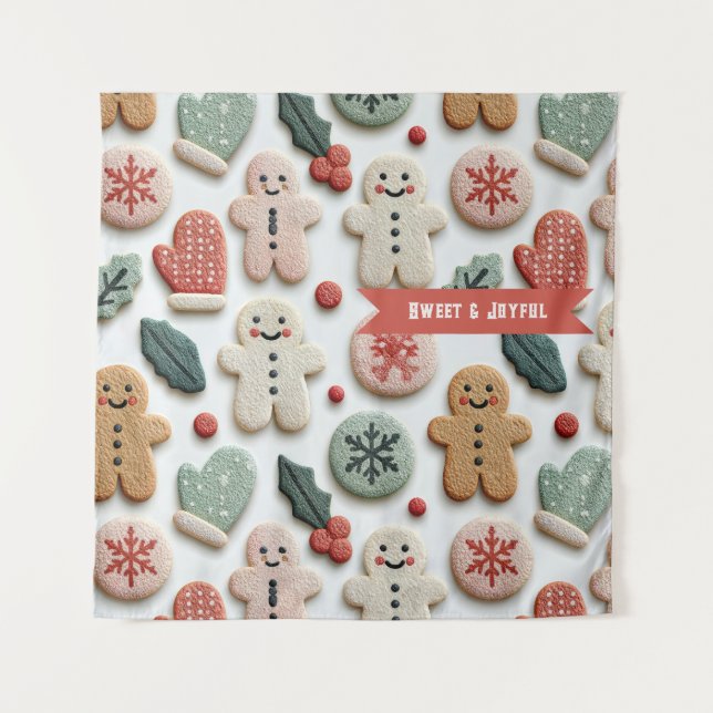 Tenture Motif de biscuits de Noël mignon (Devant)