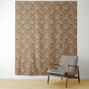 Tenture Motif de bois illustré de Chouette Brown