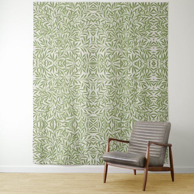 Tenture Motif de branches feuillues vertes  (En situation)