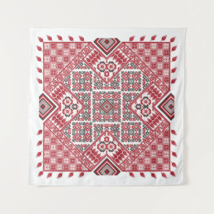 Tenture motif de broderie tatreez palestinien
