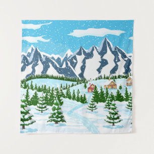 Tenture motif de cactus fleur sauvage dans un style aquare