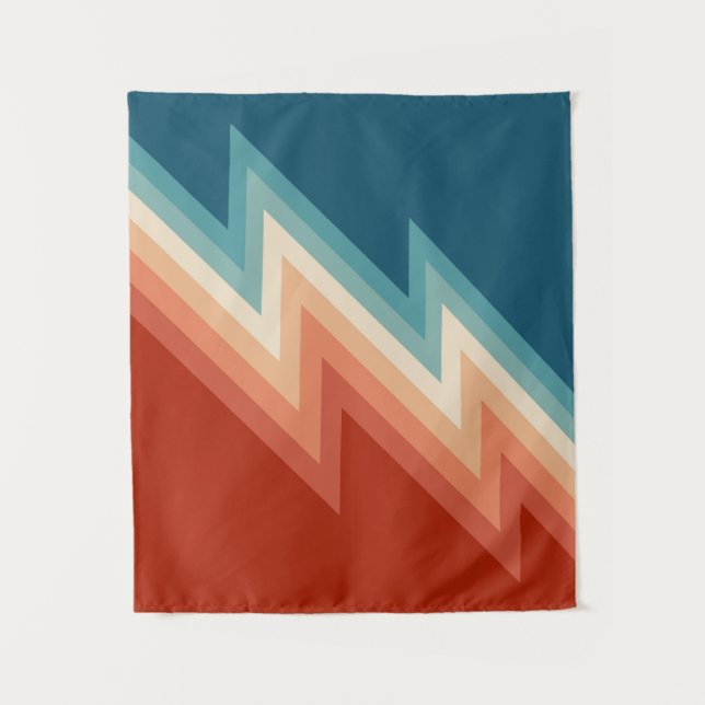 Tenture Motif de chevron de style rétro (Devant)