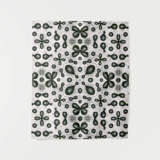 Tenture Motif De Chimie Design En Noir Et Blanc (Devant)