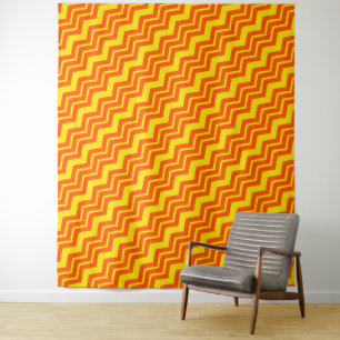 Tenture Motif de conception Chevron orange et jaune