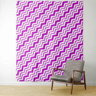 Tenture Motif de conception de zigzag chevron blanc violet