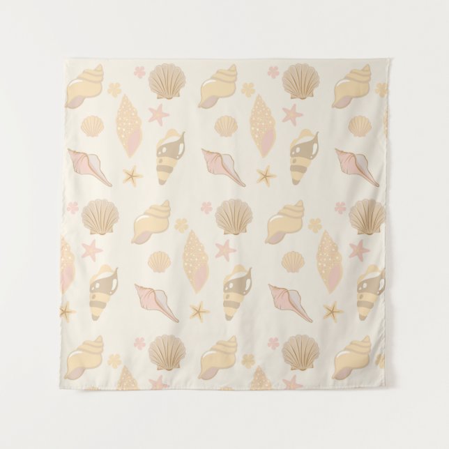 Tenture Motif de coques beiges (Devant)