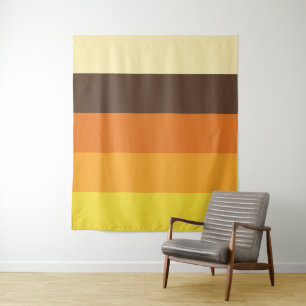 Tenture Motif de couleur rayé Rétro 70s
