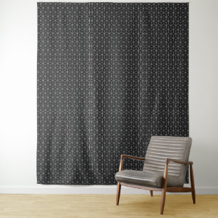 Tenture Motif de cube géométrique noir et blanc