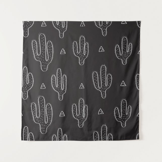 Tenture Motif de dactus sans couture dessiné à la main ave (Devant)
