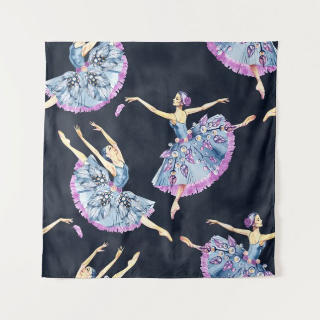 Tenture Motif de danse de ballet, aquarelle pai (Devant)