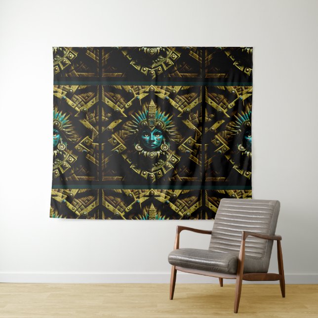 Tenture Motif de design Aztec deux (En situation (horizontale))
