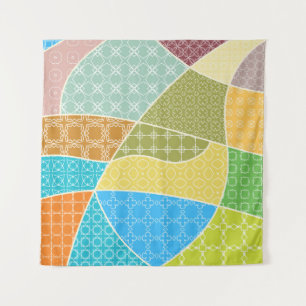 Tenture Motif de doodle coloré Abstrait en mosaïque