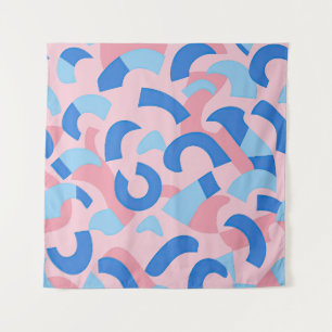 Tenture Motif de doodle rose et bleu