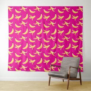 Tenture Motif de fête banane drôle coloré - modifiable