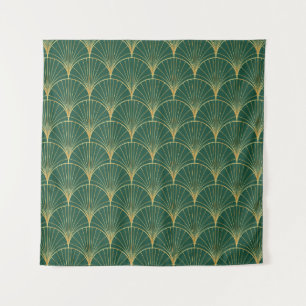 Tenture Motif de feuille de palmier sur fond vert - art dé