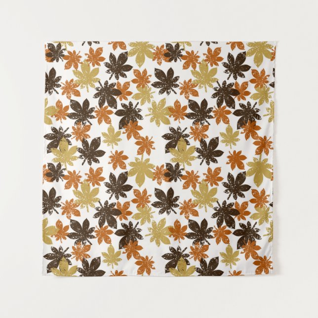 Tenture motif de feuille sans couture avec effet grunge (Devant)