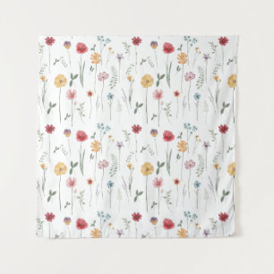 Tenture Motif de fleur sauvage de prairie ambiance Cottage
