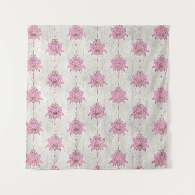 Tenture motif de fleurs de Lotus - pastels (Devant)