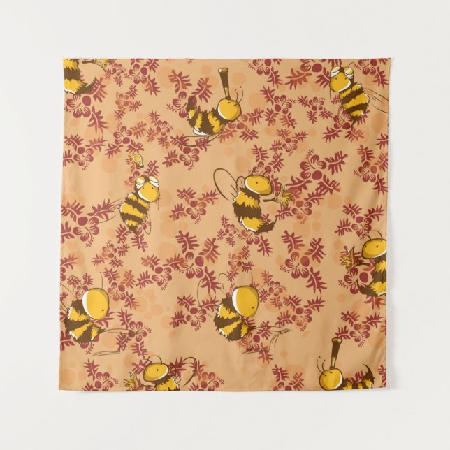 Tenture Motif de fond de mignon abeille (Devant)