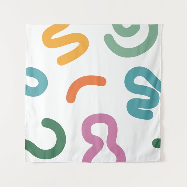 Tenture Motif de formes abstraites colorées (Devant)