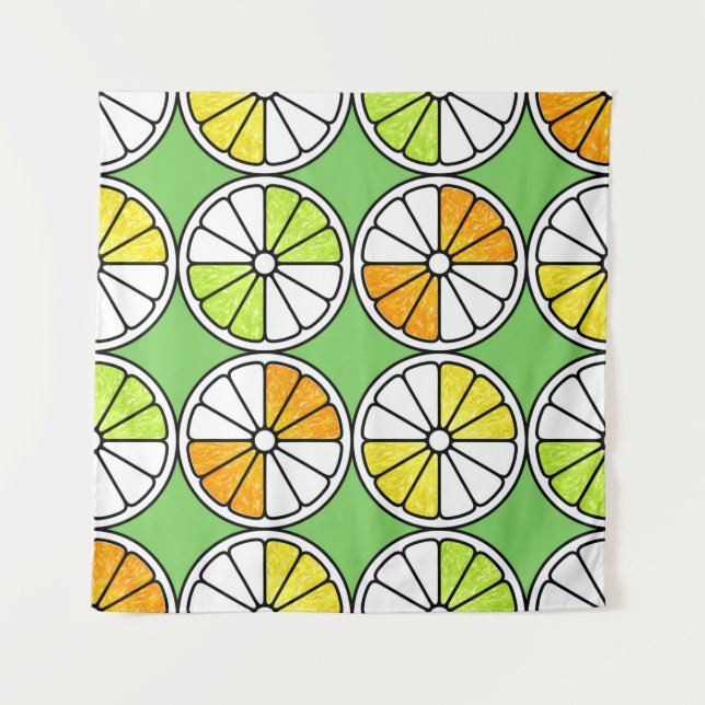 Tenture Motif de fruits sans couture. Illustration peinte. (Devant)