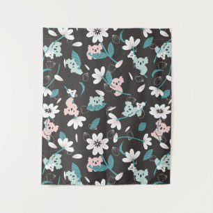 Tenture Motif de koala coloré, animal mignon et floral