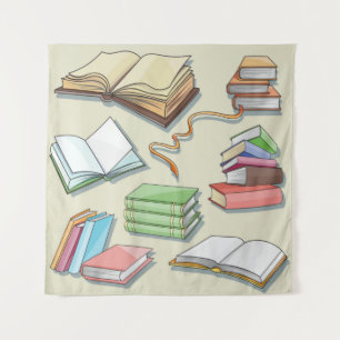 Tenture Motif de livre
