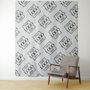 Tenture Motif de logo d'entreprise gris pour fond de stand
