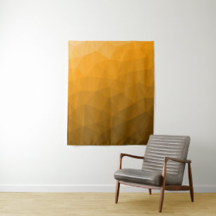 Tenture Motif de maillage géométrique à dégradé orange