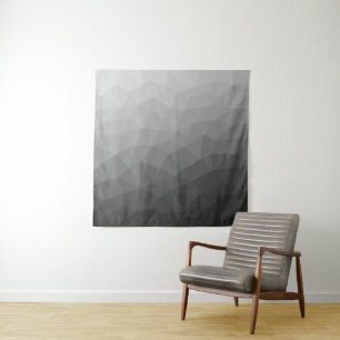 Tenture Motif de maille géométrique à dégradé gris clair