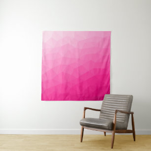 Tenture Motif de maille géométrique à dégradé rose vif