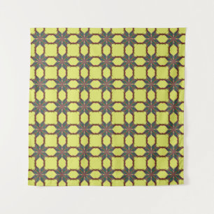 Tenture Motif de mandala psychédélique moderne jaune