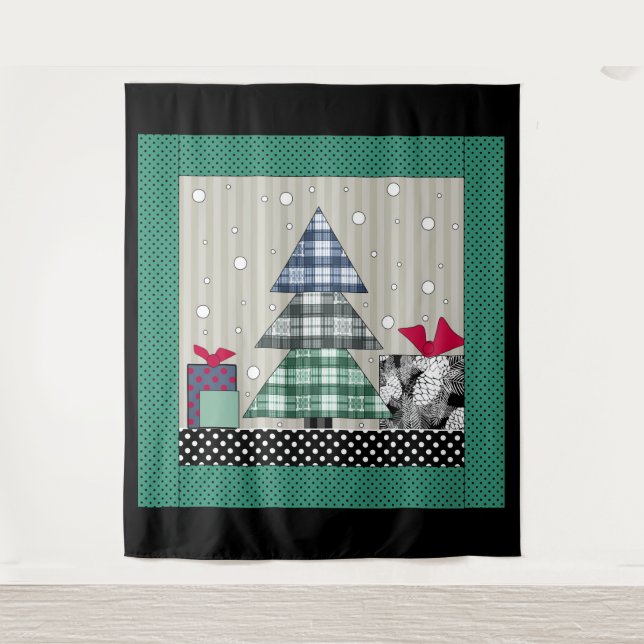 Tenture Motif de Noël, applique, nouvelle année, noël (Devant)