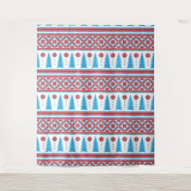Tenture Motif de Noël de pull affreux Pixel (Devant)