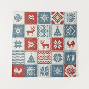 Tenture Motif de Noël en patchwork. Traditionel