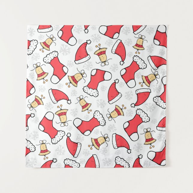 Tenture Motif de Noël sans couture, design festif. (Devant)