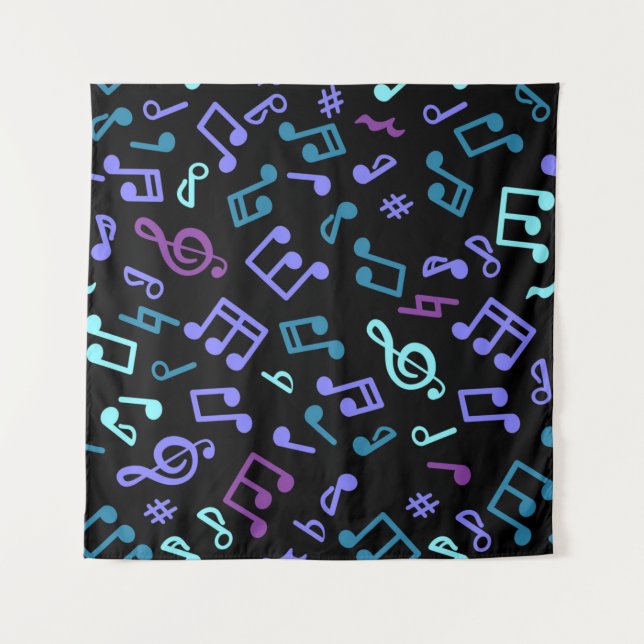 Tenture Motif de notes musicales (Devant)