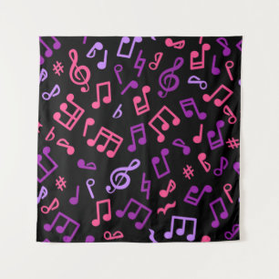 Tenture Motif de notes musicales