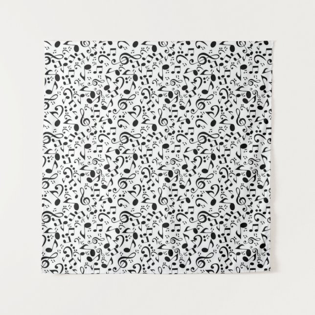 Tenture Motif de notes musicales (Devant)