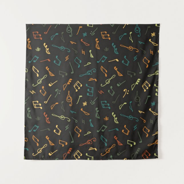 Tenture Motif de notes musicales (Devant)