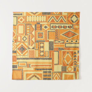 Tenture Motif de patchwork sans soudure brodé. Bohème o