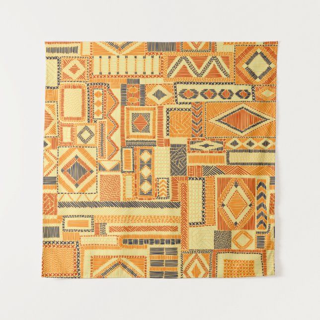 Tenture Motif de patchwork sans soudure brodé. Bohème o (Devant)