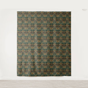 Tenture Motif de peau de serpent vert et or - Impression a