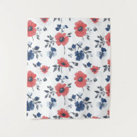 Motif de pépites d'aquarelle - Rouge, Bleu et Blan