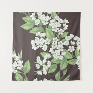 Tenture Motif de printemps, branches vertes sans soudure.